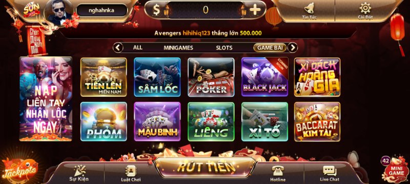 Đa dạng các sản phẩm game bài hấp dẫn đang được cổng trò chơi cung cấp