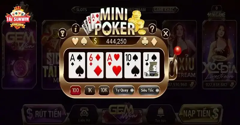 Các bước tham gia Mini Poker tại sunwin dễ dàng 