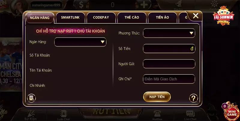 Sunwin là cổng game hiếm hoi hỗ trợ nạp tiền bằng tiền ảo