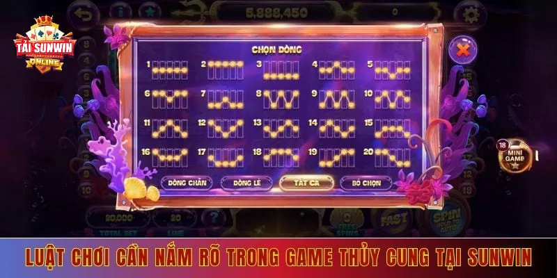 Luật chơi cần nắm rõ trong game thủy cung tại sunwin